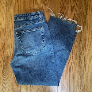 Topshop Distressed Straight Leg Jeans